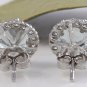 3.05ct Natural Aquamarine and Diamond 14K Solid White Gold Earrings