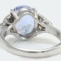 3.55 Carats NATURAL TANZANITE and DIAMOND 14K Solid White Gold Ring