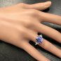 3.55 Carats NATURAL TANZANITE and DIAMOND 14K Solid White Gold Ring