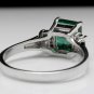 1.82Ct Natural Emerald & Diamond 14K Solid White Gold Ring