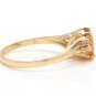 1.65Ct Natural Orange Sapphire & Diamond 14K Solid Yellow Gold Ring