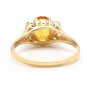 1.65Ct Natural Orange Sapphire & Diamond 14K Solid Yellow Gold Ring