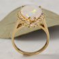 2.75 Carats Natural Ethiopian Opal and Diamond 14K Solid Yellow Gold Ring