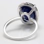 7.40Ct Natural Blue Sapphire & Diamond 14K White Solid Gold Ring