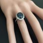 7.40Ct Natural Blue Sapphire & Diamond 14K White Solid Gold Ring