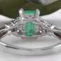 2.80Ct Natural Emerald & Diamond 14K Solid White Gold Ring