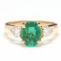 2.16Ct Natural Emerald & Diamond 14K Solid Yellow Gold Ring
