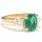 2.16Ct Natural Emerald & Diamond 14K Solid Yellow Gold Ring