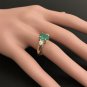 2.16Ct Natural Emerald & Diamond 14K Solid Yellow Gold Ring