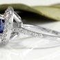 2.80 Carats NATURAL AAA TANZANITE and DIAMOND 14K Solid White Gold Ring