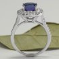 2.80 Carats NATURAL AAA TANZANITE and DIAMOND 14K Solid White Gold Ring