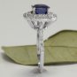 2.80 Carats NATURAL AAA TANZANITE and DIAMOND 14K Solid White Gold Ring