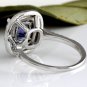 2.80 Carats NATURAL AAA TANZANITE and DIAMOND 14K Solid White Gold Ring