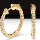 1.15Ct Natural Diamond 14K Solid Yellow Gold Hoop Earrings
