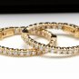 1.15Ct Natural Diamond 14K Solid Yellow Gold Hoop Earrings