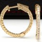 1.15Ct Natural Diamond 14K Solid Yellow Gold Hoop Earrings