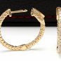 1.15Ct Natural Diamond 14K Solid Yellow Gold Hoop Earrings