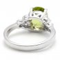 2.70 Carats NATURAL PERIDOT and DIAMOND 14K Solid White Gold Ring