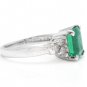 2.90Ct Natural Emerald & Diamond 14K Solid White Gold Ring