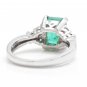2.90Ct Natural Emerald & Diamond 14K Solid White Gold Ring