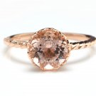 1.50 Carats Natural Morganite 14K Solid Rose Gold Ring