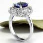 4.80 Carats NATURAL TANZANITE and DIAMOND 14K Solid White Gold Ring