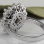 4.80 Carats NATURAL TANZANITE and DIAMOND 14K Solid White Gold Ring
