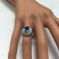 4.80 Carats NATURAL TANZANITE and DIAMOND 14K Solid White Gold Ring