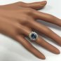 4.80 Carats NATURAL TANZANITE and DIAMOND 14K Solid White Gold Ring