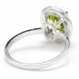 2.80 Carats NATURAL PERIDOT and DIAMOND 14K Solid White Gold Ring