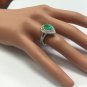 3.50 Carats Natural Colombian Emerald & Diamond 14K Solid White Gold Ring