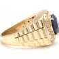 8.70Ct Natural Diamond & Sapphire 14K Solid Yellow Gold Men's Ring