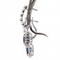 6.70Ct Natural Sapphire and Diamond 14K Solid White Gold Earrings