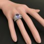 7.00 Carats NATURAL TANZANITE and DIAMOND 14K Solid White Gold Ring