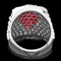 10.20Ct Ruby and Natural Diamond 18K Solid White Gold Men's Ring