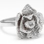 Beautiful 14K Solid White Gold Flower Ring