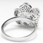 Beautiful 14K Solid White Gold Flower Ring