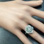Beautiful 14K Solid White Gold Flower Ring