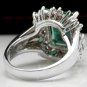 6.90Ct Natural Emerald & Diamond 14K Solid White Gold Ring