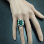 6.90Ct Natural Emerald & Diamond 14K Solid White Gold Ring