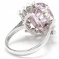 8.40 Carats NATURAL KUNZITE and DIAMOND 14K Solid White Gold Ring