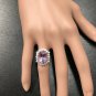 8.40 Carats NATURAL KUNZITE and DIAMOND 14K Solid White Gold Ring