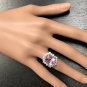 8.40 Carats NATURAL KUNZITE and DIAMOND 14K Solid White Gold Ring