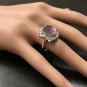 8.40 Carats NATURAL KUNZITE and DIAMOND 14K Solid White Gold Ring