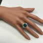 8.70 Carats NATURAL BLUE ZIRCON and DIAMOND 14K Solid Yellow Gold Ring