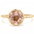 1.50 Carats Natural Morganite 14K Solid Yellow Gold Ring