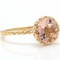 1.50 Carats Natural Morganite 14K Solid Yellow Gold Ring