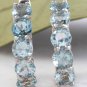 2.40 Carats Natural Aquamarine 14k Solid White Gold Huggie Earrings