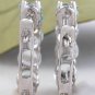 2.40 Carats Natural Aquamarine 14k Solid White Gold Huggie Earrings