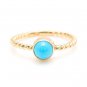 Splendid Natural Turquoise 14K Solid Yellow Gold Ring